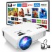 DR. J Professional HI-04 Mini Projector Outdoor Movie Projector with 100Inch Projector Screen, 1080P Supported Compatible with TV Stick, Video Games, HDMI,USB,TF,VGA,AUX,AV [Latest Upgrade]