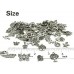 JIALEEY Wholesale Bulk Lots Jewelry Making Silver Charms Mixed Smooth Tibetan Silver Metal Charms Pendants DIY for Necklace Bracelet Jewelry Making and Crafting, 100 PCS