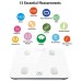 FITINDEX Bluetooth Body Fat Scale, Smart Wireless BMI Bathroom Weight Scale Body Composition Monitor Health Analyzer with Smartphone App for Body Weight, Fat, Water, BMI, BMR, Muscle Mass - White