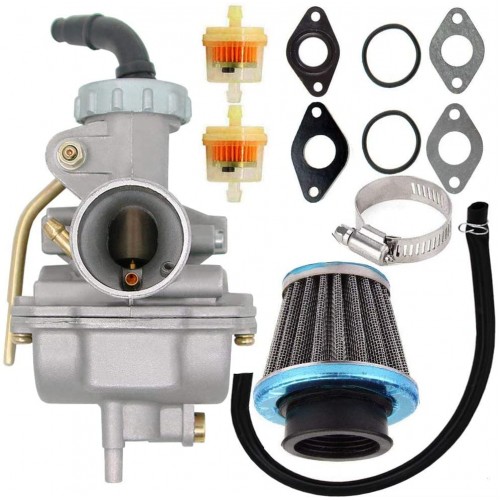 PZ20 Carburetor for Kazuma Baja 50cc 70cc 90cc 110cc 125cc TaoTao 110B NST SunL Chinese Quad 4 Stroke ATV 4 Wheeler Go Kart Dirt Bike Honda CRF50F XL75 CRF80F XR50R with Air Fuel Filter