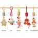 WILNARA 6 Pack Rattle Toys Hanging Bell Animal + Music Teethers Rabbit Toy for 0-12 Months Baby Stroller Gift
