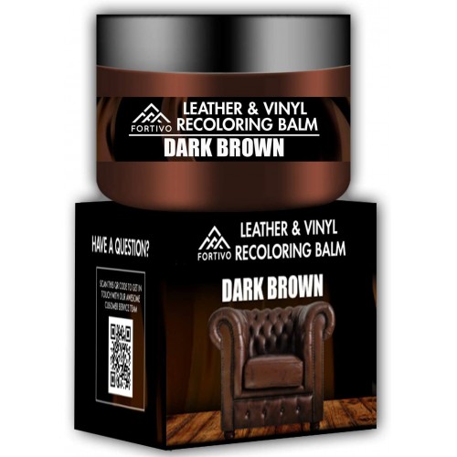 Dark Brown Leather Recoloring Balm - Leather Repair Kits for Couches - Leather Restorer for Couches Brown Car Seat, Boots - Cream Leather Repair for Upholstery - Refurbishing Dark Brown Leather Dye