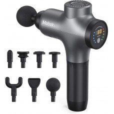 Massager Gun Deep Tissue Percussion Muscle Massage for Pain Relief, Super Quiet Portable Neck Back Body Relaxation Electric Drill Sport Massager Brushless Motor with 7 Attachment 5 Speeds Mebak3